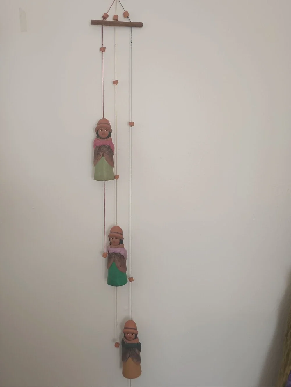 Cholitos Terracotta  Three-Figure Ceramic Wall Hanging — Multicolor